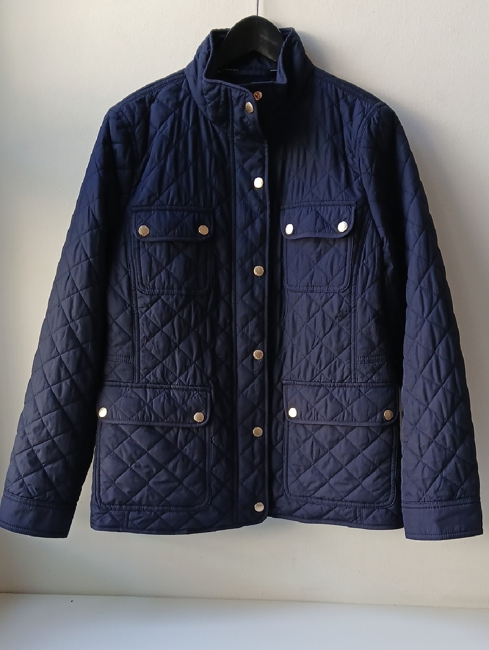 Talbots Quilted Utility Jacket Navy Blue Women's Medium